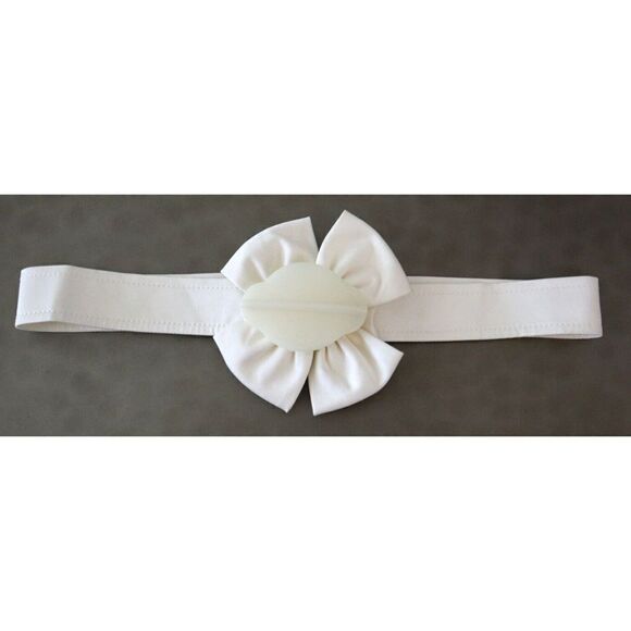 Escada Women's Sz 38 Off White Bow Detail Waist Belt Accessory - Picture 1 of 5